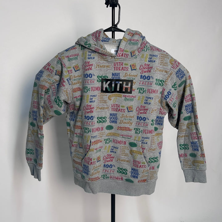 Kith Treats Circular Hoodie Grey pre-owned size Large