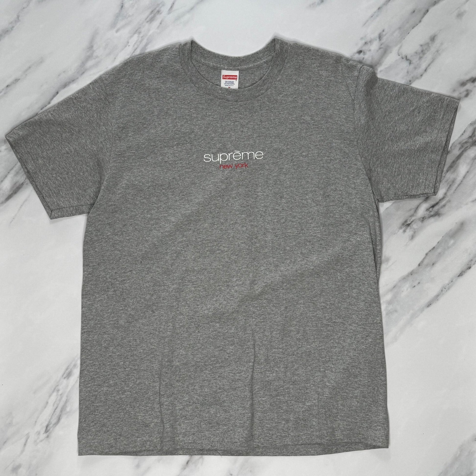 Supreme Classic Logo Tee Heather Grey - Kicks Collective PA - Supreme - SUPREME-2O3UYM4P - Apparel - M - Brand New - No Box