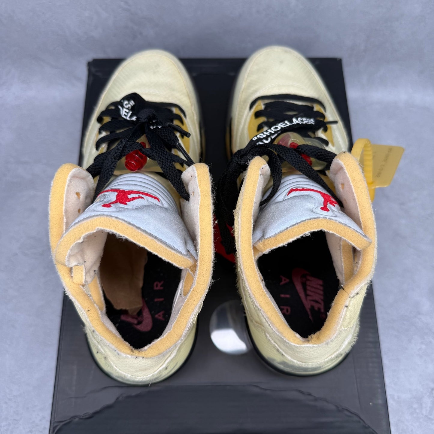 Jordan 5 Retro Off - White Sail *pre - owned* HOLES CUT OUT SIZE 8.5 - Kicks Collective PA - Jordan - DH8565-100 - Men's Shoes - 8.5M/10W - Pre - Owned