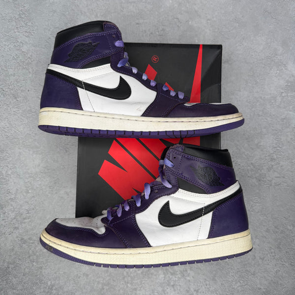 Jordan 1 Retro High Court Purple White *pre-owned* SIZE 9.5