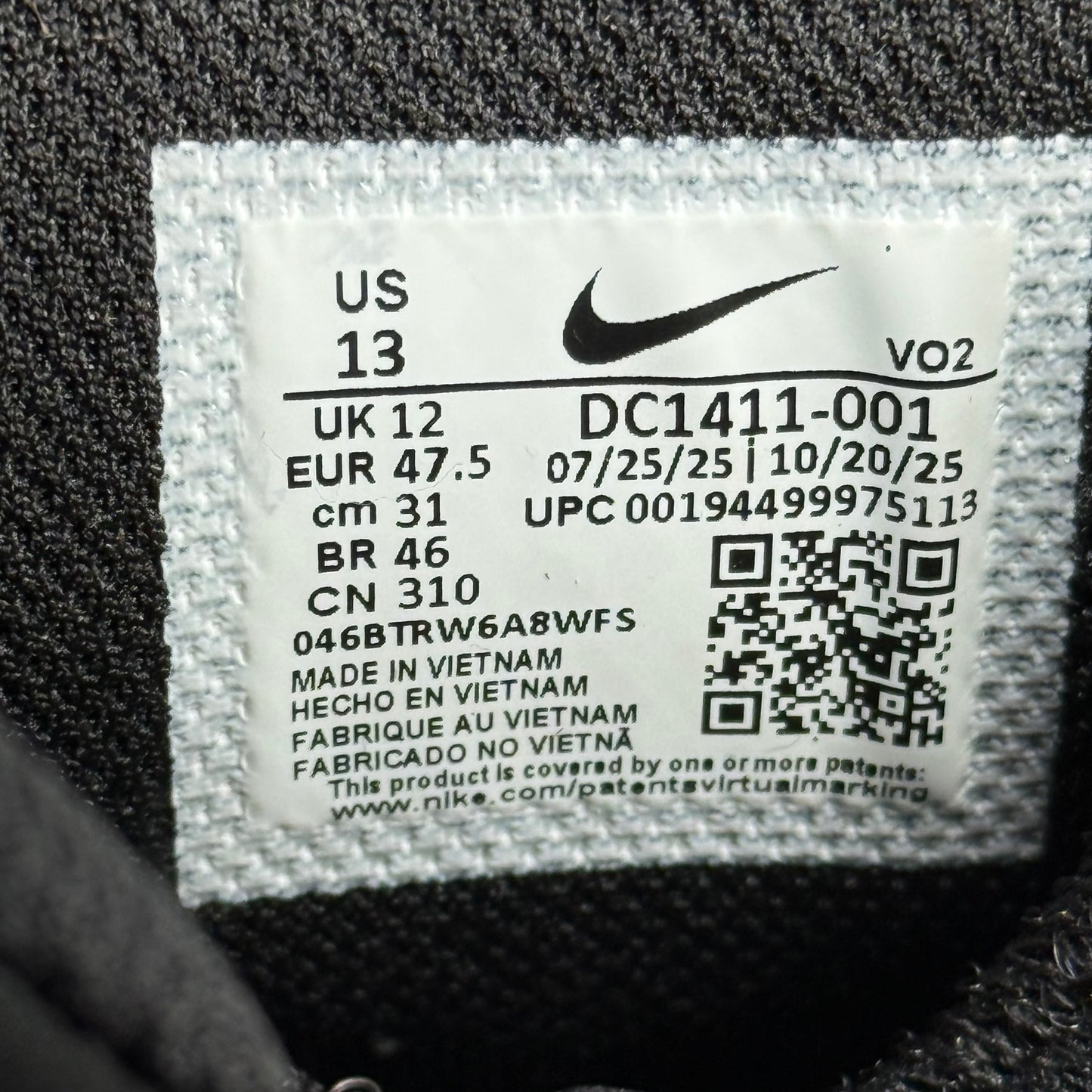 Nike Air Max 2 CB '94 Triple Black *pre-owned* SIZE 13