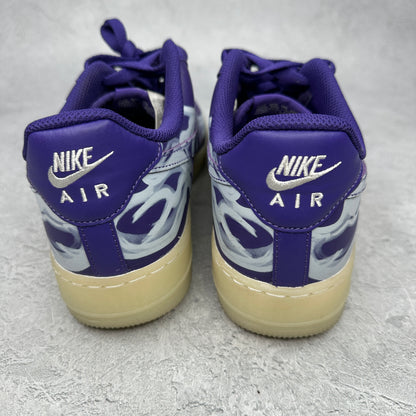 Nike Air Force 1 Low '07 QS Purple Skeleton Halloween (2021) *pre-owned* SIZE 8.5
