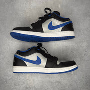 Jordan 1 Low Black Game Royal Metallic Platinum *pre-owned* SIZE 9.5