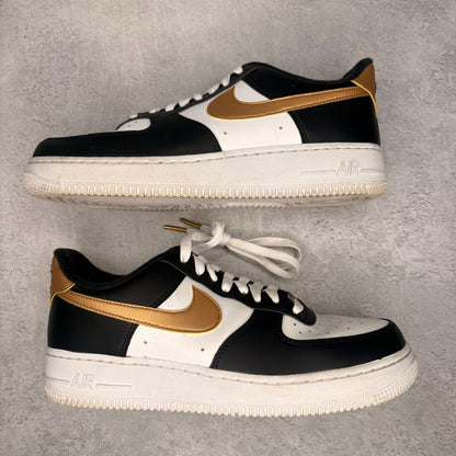 Nike Air Force 1 Low Black White Metallic Gold *pre - owned* SIZE 8 - Kicks Collective PA - Nike - CZ9189-001 - Men's Shoes - 8M/9.5W - Pre - Owned - No Box