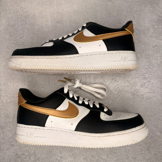 Nike Air Force 1 Low Black White Metallic Gold *pre - owned* SIZE 8 - Kicks Collective PA - Nike - CZ9189-001 - Men's Shoes - 8M/9.5W - Pre - Owned - No Box