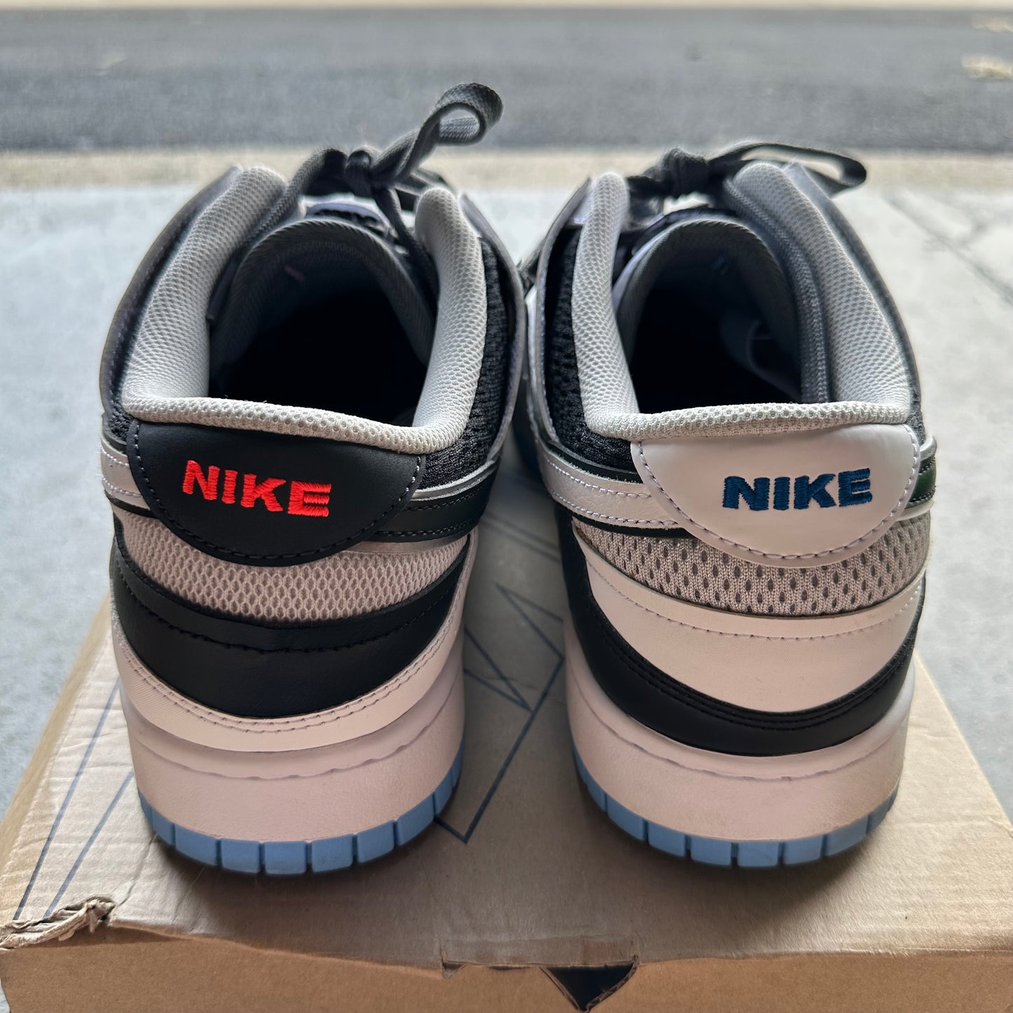 Nike Dunk Low Scrap Black Neutral Grey University Blue White *pre-owned* (SIZE 13)
