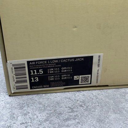 Nike Air Force 1 Low Travis Scott Cactus Jack *pre-owned* SIZE 11.5