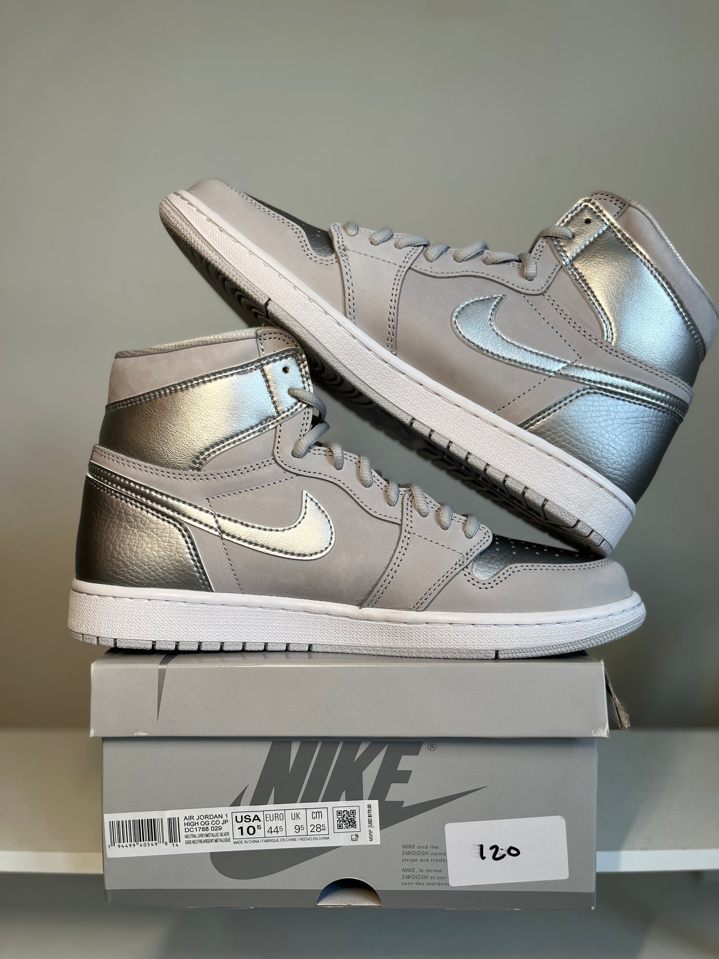 Jordan 1 Retro High CO.JP Neutral Grey (2020) *pre owned* (SIZE 10.5)