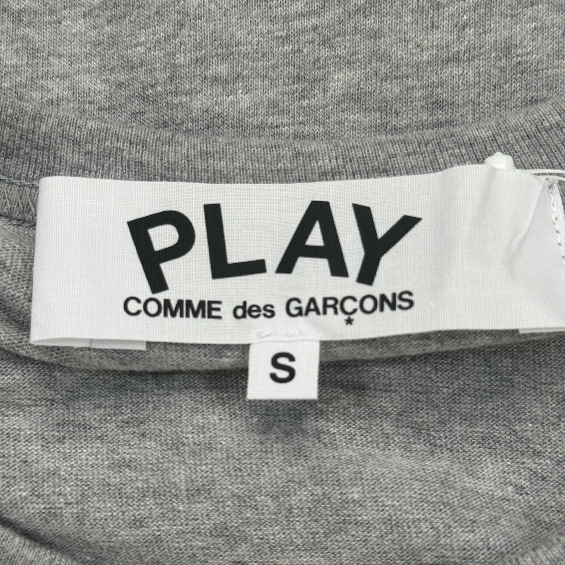 Comme des Garcons PLAY Play Double Hearts T-shirt Grey