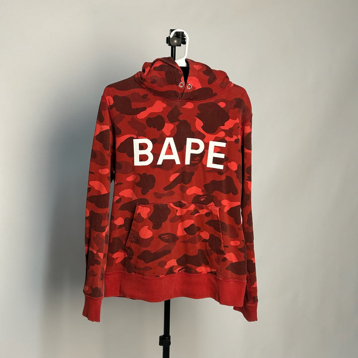 BAPE Color Camo Bape Pullover Hoodie (SS23) Red *pre-owned* SIZE M