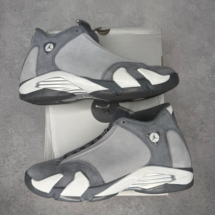 Jordan 14 Retro Flint Grey pre-owned size 10.5 - Kicks Collective PA - Jordan - FJ3460-012 - Men's Shoes - 10.5M/12W - Pre-Owned