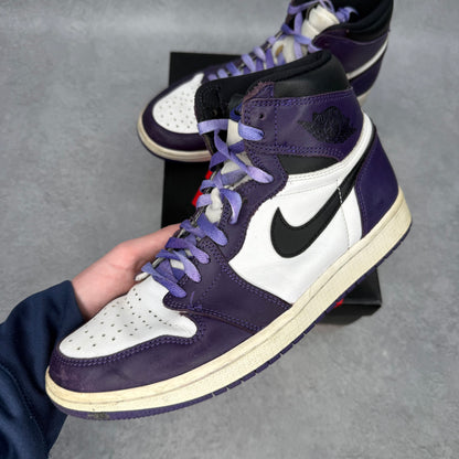 Jordan 1 Retro High Court Purple White *pre-owned* SIZE 9.5