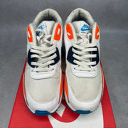 Nike Air Max 90 White Photo Blue Total Orange *pre-owned* SIZE 8.5
