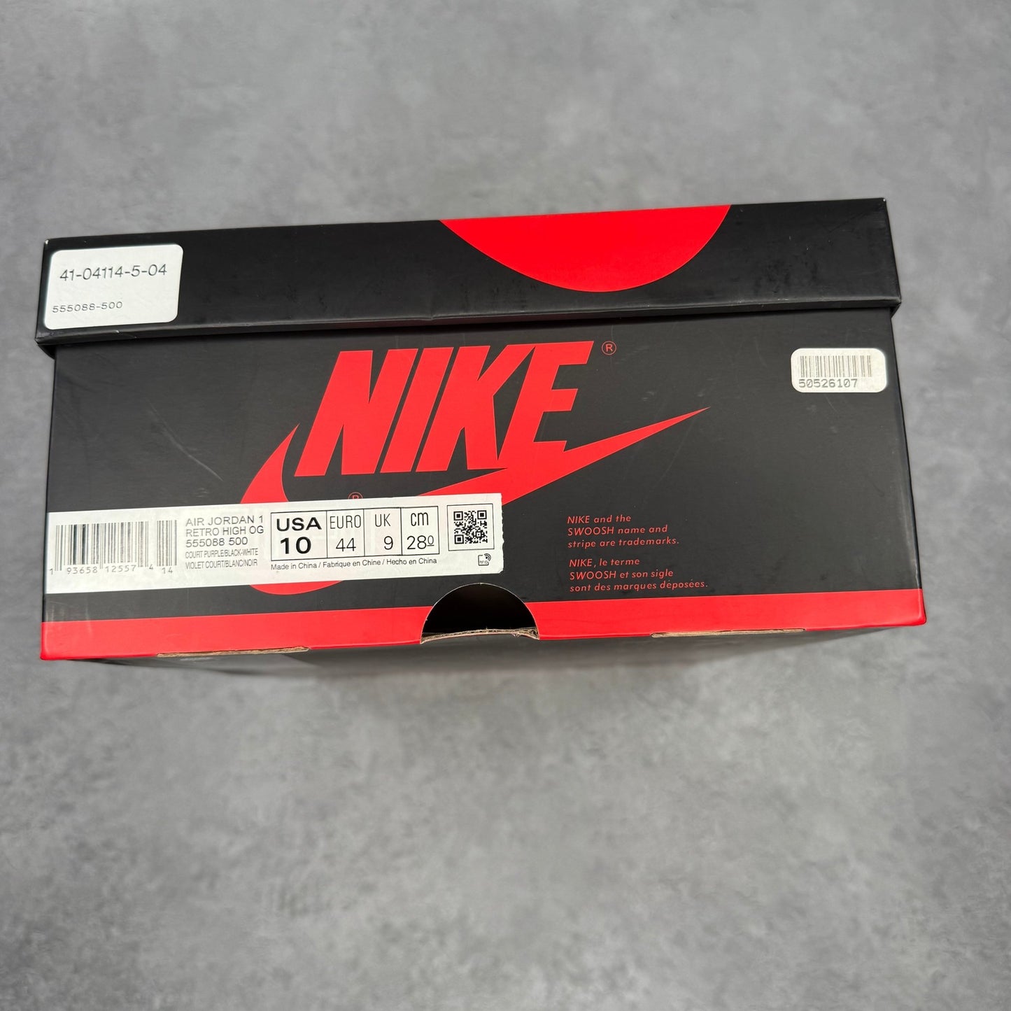 Jordan 1 Retro High Court Purple White *pre - owned* SIZE 10 - Kicks Collective PA - Jordan - 555088-500 - Men's Shoes - 10M/11.5W - Pre - Owned