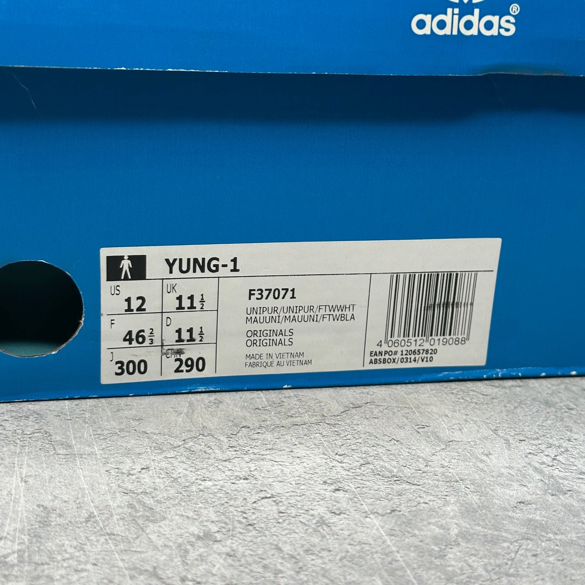 adidas Yung - 1 Triple Purple *pre - owned* SIZE 12 - Kicks Collective PA - adidas - F37071 - Men's Shoes - 12M/13.5W - Pre - Owned