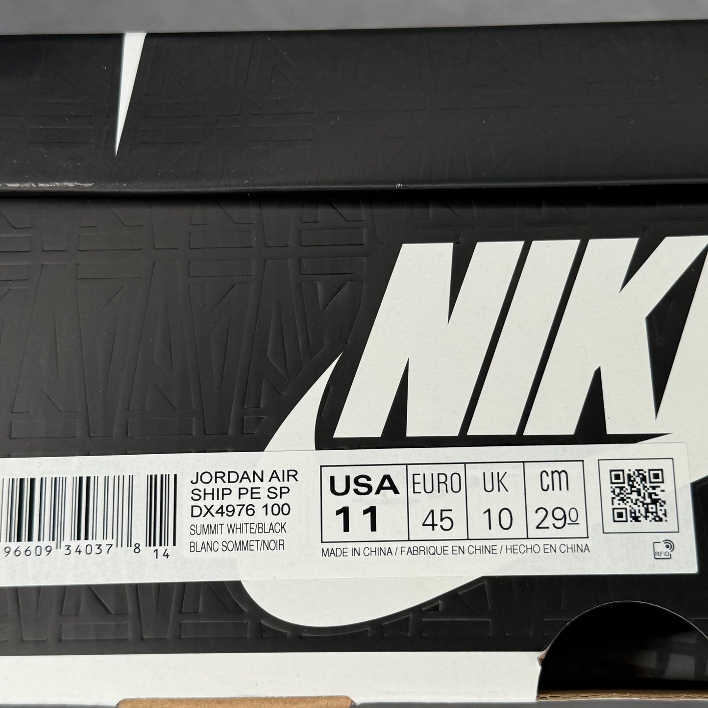 Nike Jordan Air Ship PE SP A Ma Maniére White Black