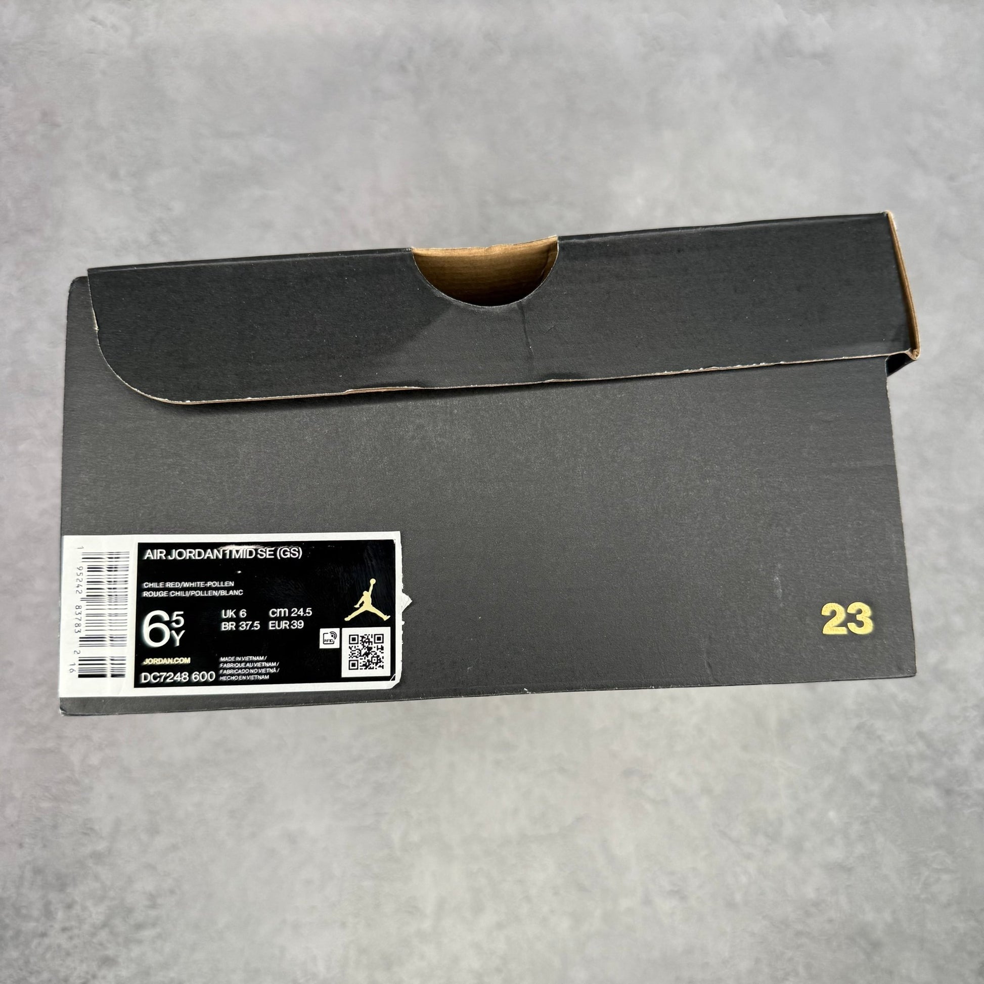 Jordan 1 Mid Barcelona Sweater Red Patent (GS) *pre - owned* SIZE 6.5Y - Kicks Collective PA - Jordan - DC7248-600 - Kid's Shoes - 6.5Y - Pre - Owned