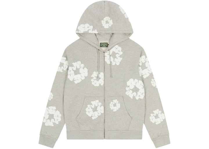 Denim Tears Cotton Wreath Zip Hoodie Grey - Kicks Collective PA - Denim Tears - DENIM-Z1AC65LC - Apparel - XL - Brand New
