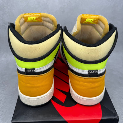 Jordan 1 Retro High White Black Volt University Gold *pre - owned* SIZE 11 - Kicks Collective PA - Jordan - 555088-118 - Men's Shoes - 11M/12.5W - Pre - Owned - Replacement Box