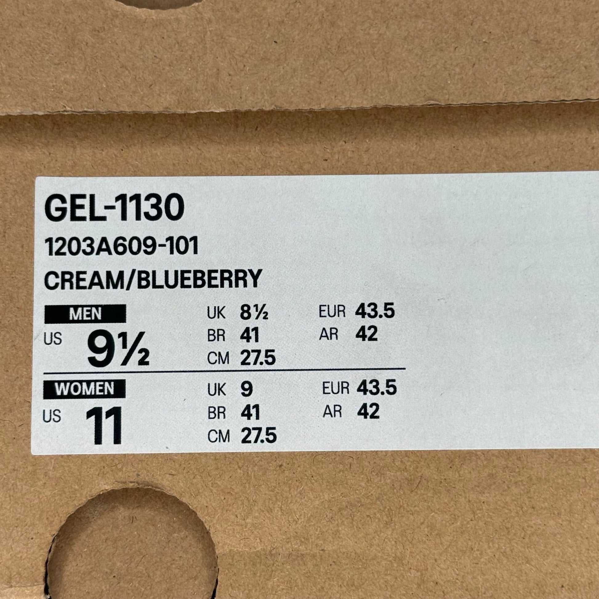 ASICS Gel - 1130 Cream Blueberry *pre - owned* SIZE 9.5 - Kicks Collective PA - ASICS - 1203A609 - 101 - Men's Shoes - 9.5M/11W - Pre - Owned