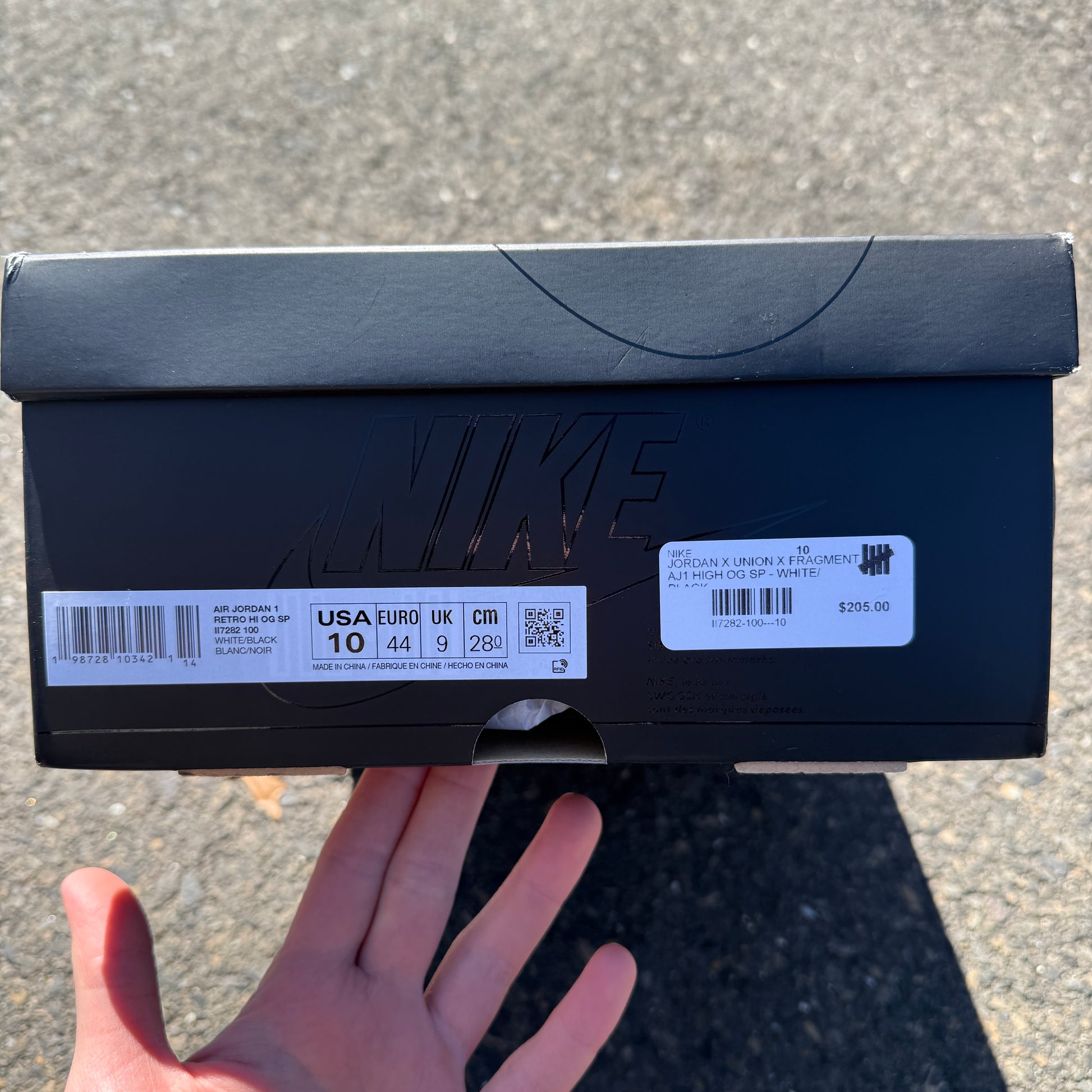 Jordan 1 Retro High OG SP Fragment x Union LA White Black