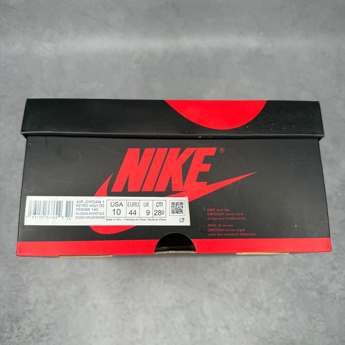 Jordan 1 Retro High Obsidian *pre-owned* SIZE 10