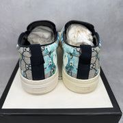 Gucci GG Supreme Canvas Slip-On 'Blue Floral' *pre-owned* SIZE 10