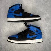 Jordan 1 Mid Royal Paint Splatter *pre-owned* SIZE 12 - Kicks Collective PA - Jordan - 554724-048 - Men's Shoes - 12M/13.5W - Pre-Owned - No Box
