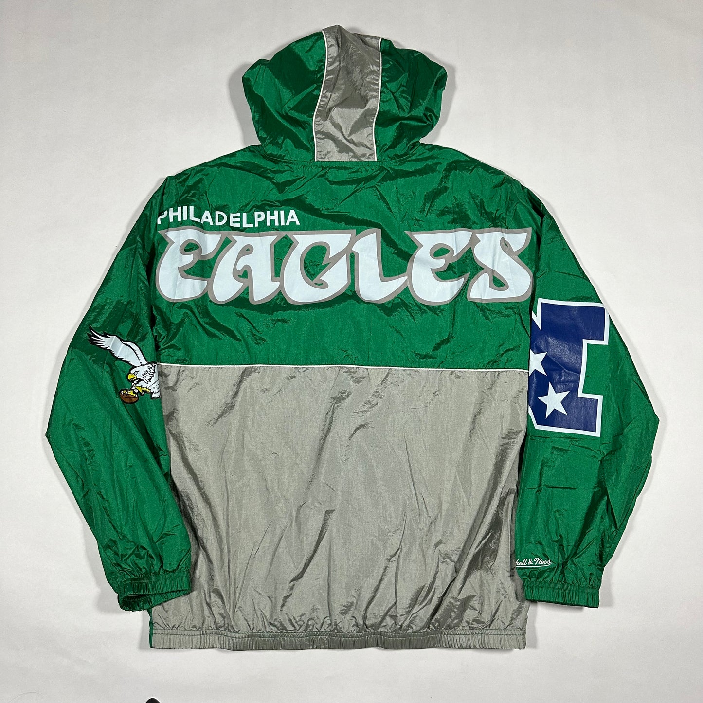 Philadelphia Eagles Mitchell & Ness Kelly Green Half-Zip Windbreaker - Large