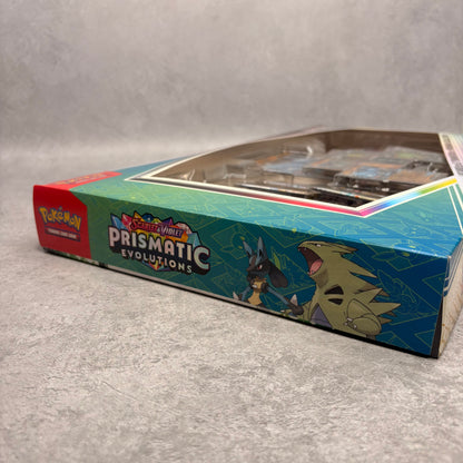 2025 Pokémon Scarlet & Violet Prismatic Evolutions Lucario ex & Tyranitar ex Premium Collection (Sam's Club Exclusive)