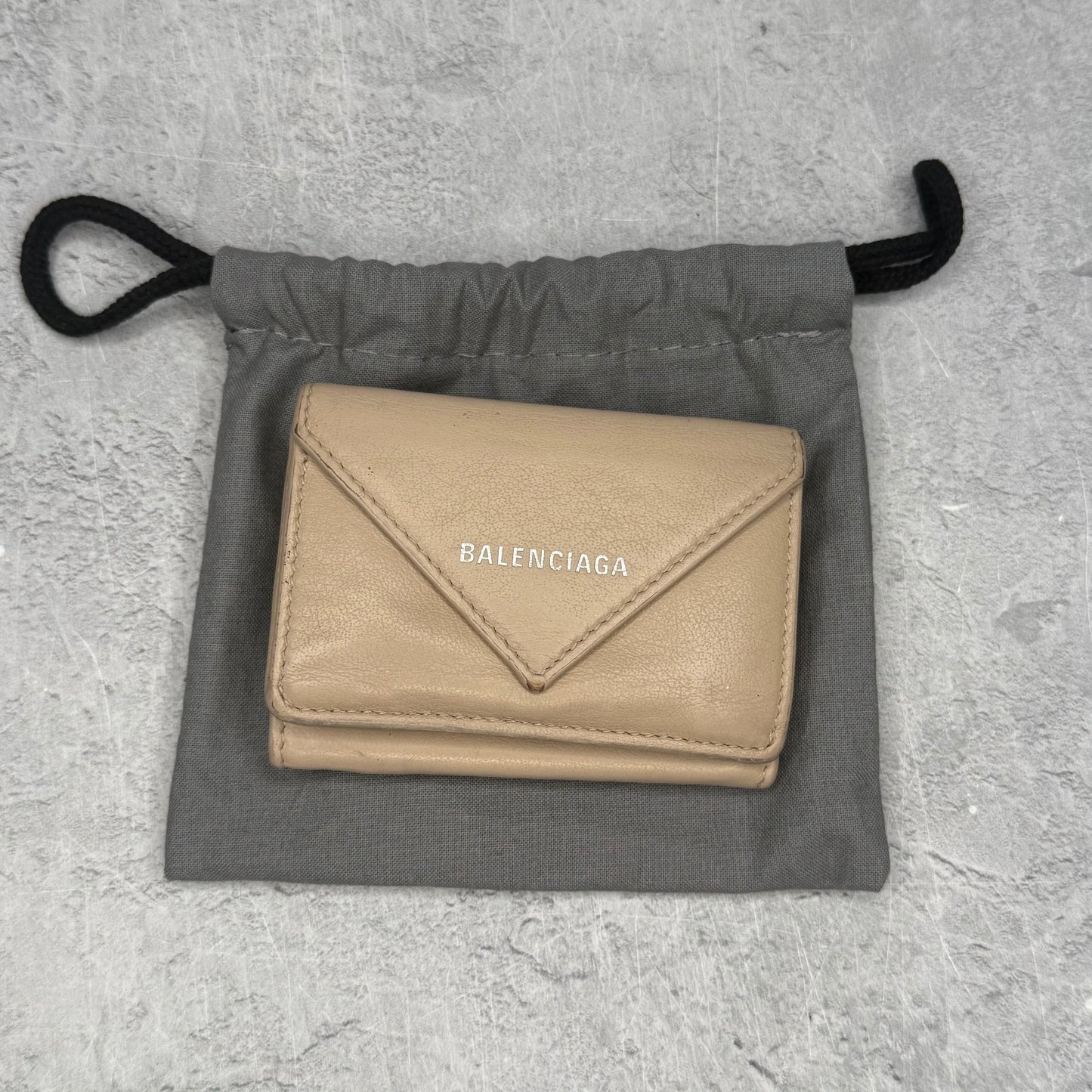 Balenciaga Papier Wallet Mini Beige Tapioca *pre-owned