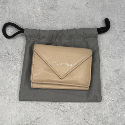 Balenciaga Papier Wallet Mini Beige Tapioca *pre-owned