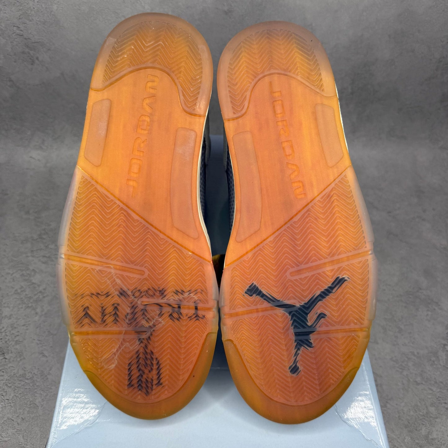 Jordan 5 Retro Trophy Room Ice Blue *yellowed* - Kicks Collective PA - Jordan - CI1899-400 - Men's Shoes - 12M/13.5W - Brand New - Original Box (Damaged)