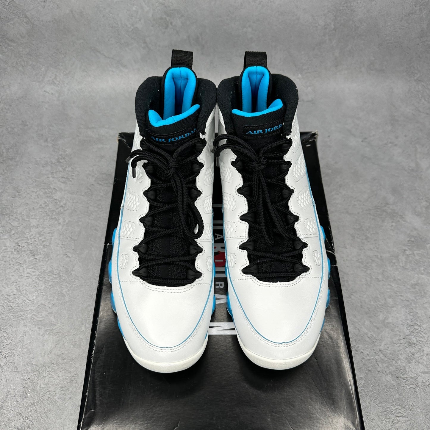 Jordan 9 Retro Powder Blue (2024) *pre - owned* SIZE 9.5 - Kicks Collective PA - Jordan - FQ8992-101 - Men's Shoes - 9.5M/11W - Pre - Owned - Original Box (Damaged)
