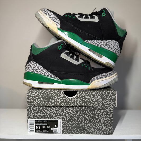 Jordan 3 Retro Pine Green *pre-owned* (SIZE 10)