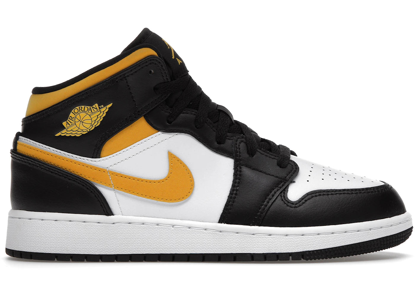 Jordan 1 Mid White Pollen Black (GS) *pre-owned* SIZE 7Y