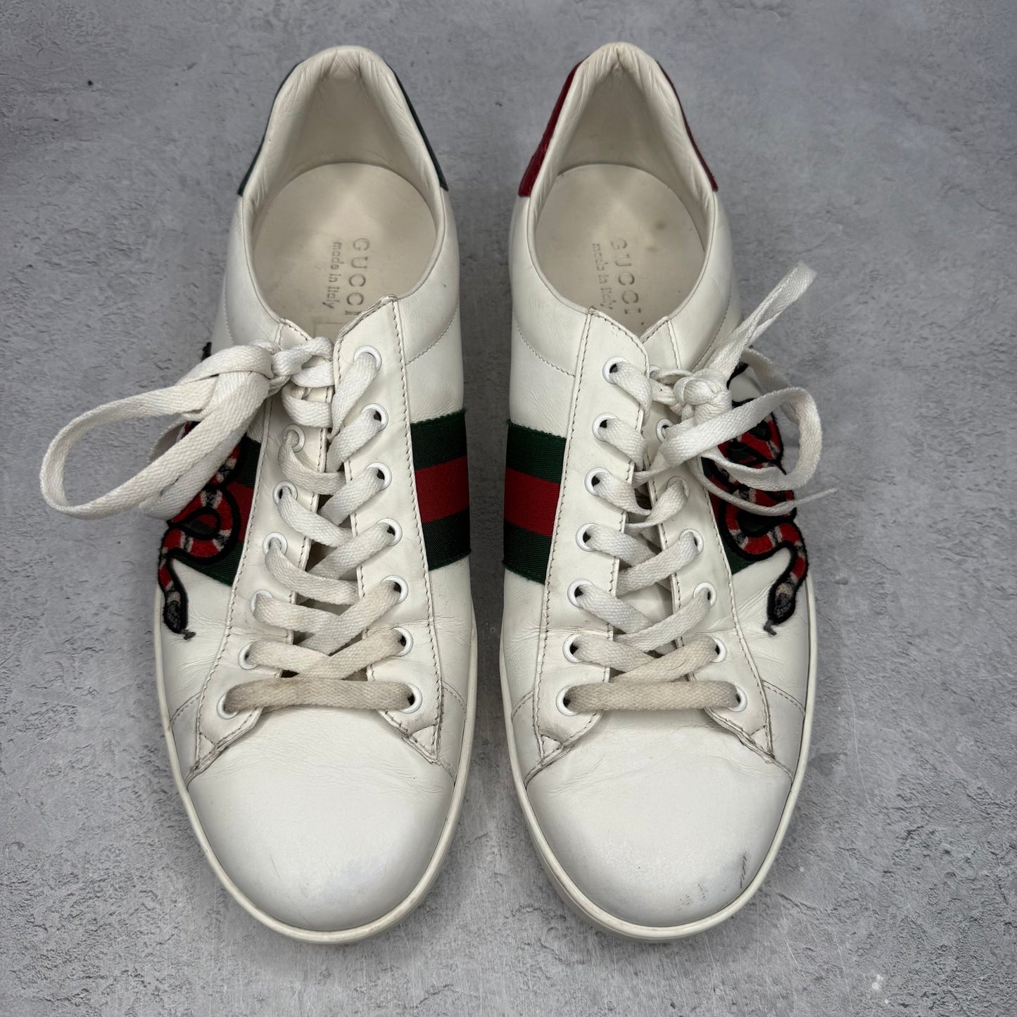 Gucci Ace Embroidered Snake *pre - owned* SIZE 13 - Kicks Collective PA - Gucci - 456230 A38G0 9064/456230 02JP0 9064 - Men's Shoes - 13M/14.5W - Pre - Owned - No Box