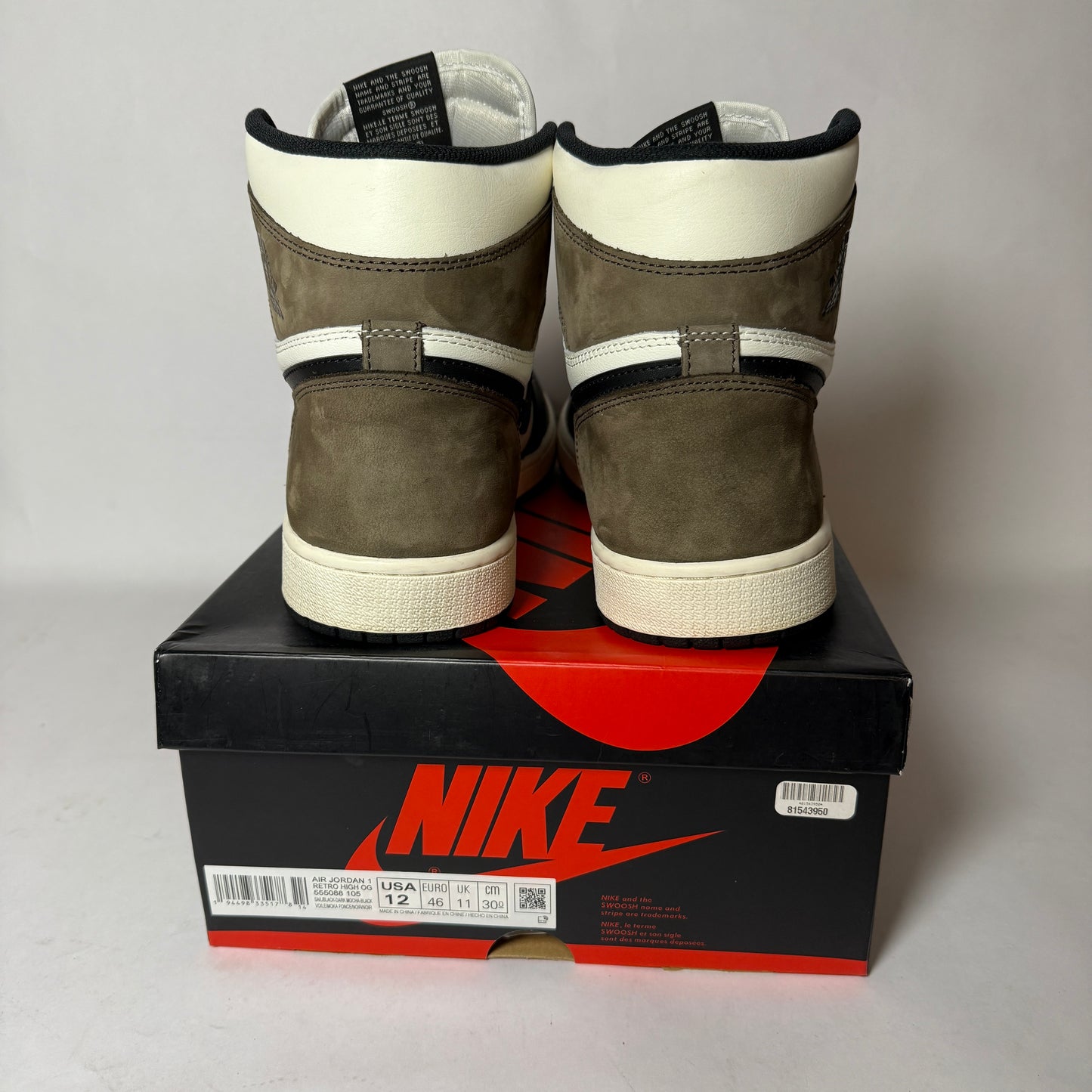 Air Jordan 1 High Retro OG Dark Mocha *pre-owned* (SIZE 12)