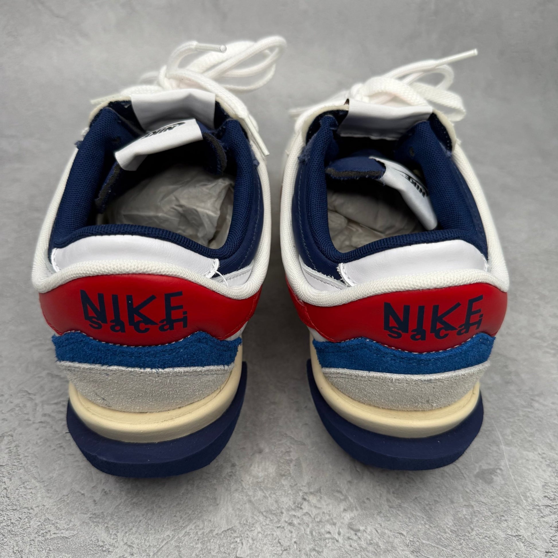 Nike Zoom Cortez SP sacai White University Red Blue *pre - owned* SIZE 11.5 - Kicks Collective PA - Nike - DQ0581 - 100 - Men's Shoes - 11.5M/13W - Pre - Owned