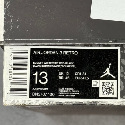 Jordan 3 Retro White Cement Reimagined *pre-owned* SIZE 13