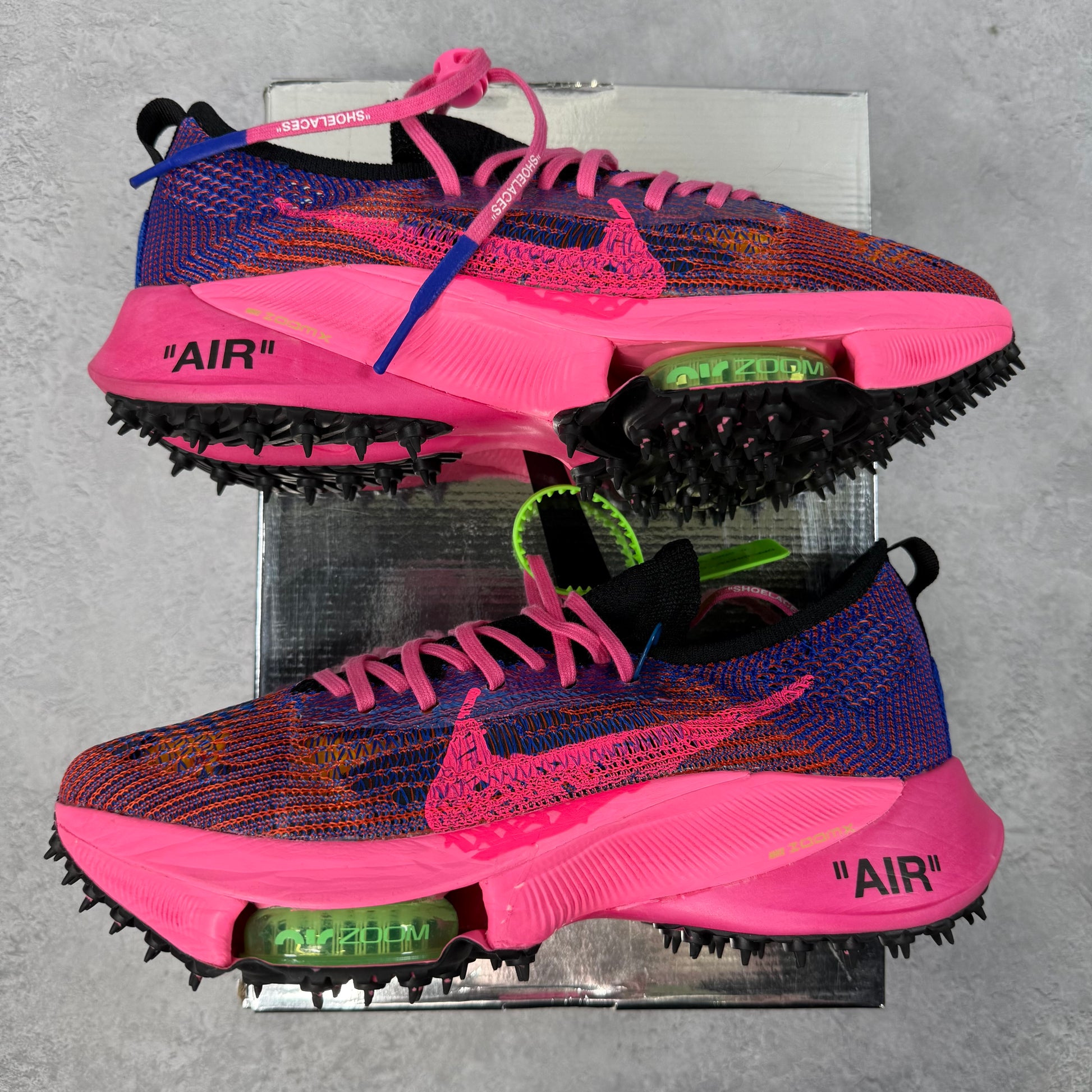 Nike Air Zoom Tempo Next% Flyknit Off-White Racer Blue Pink Glow