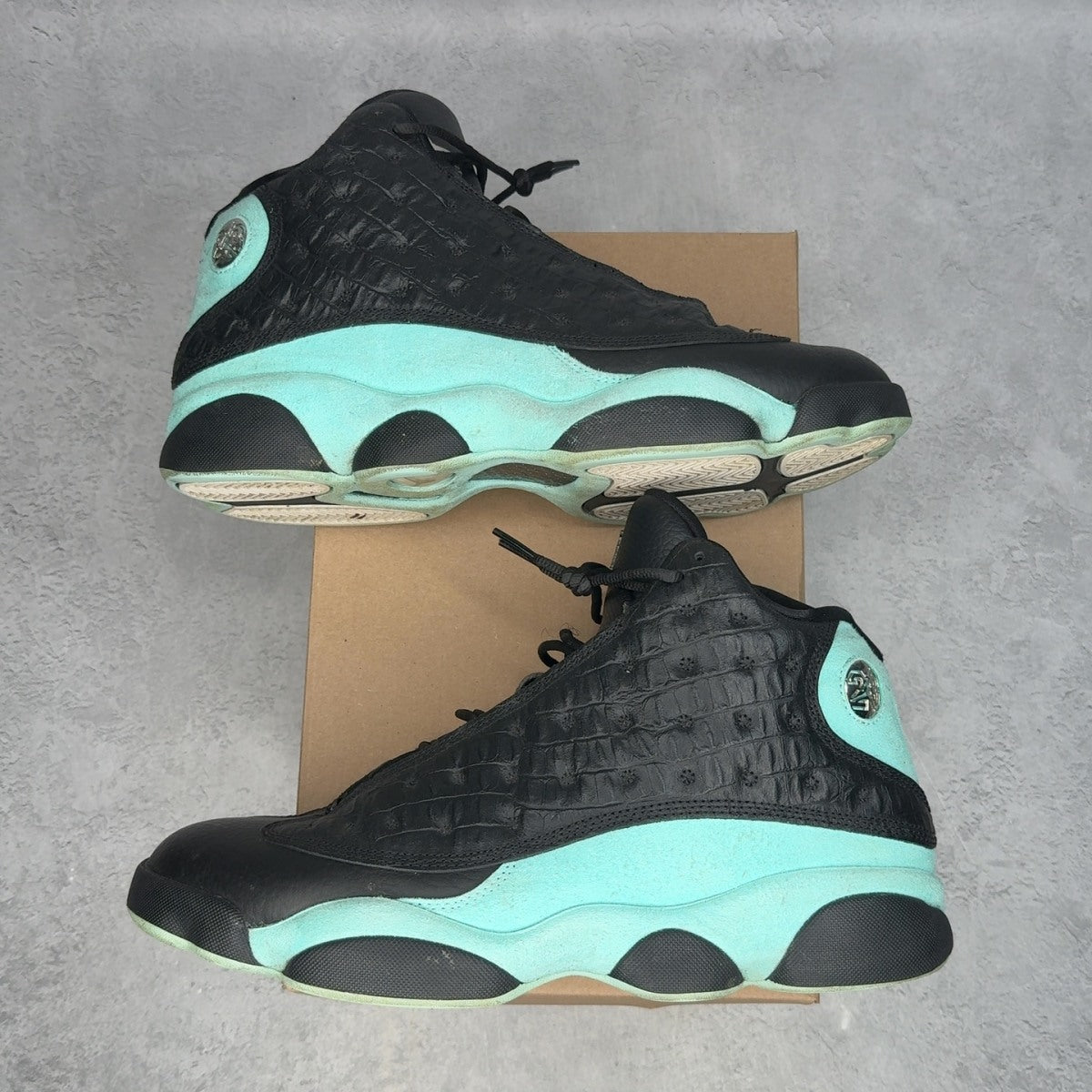 Jordan 13 Retro Black Island Green 12 (Pre-Owned) - Image 1
