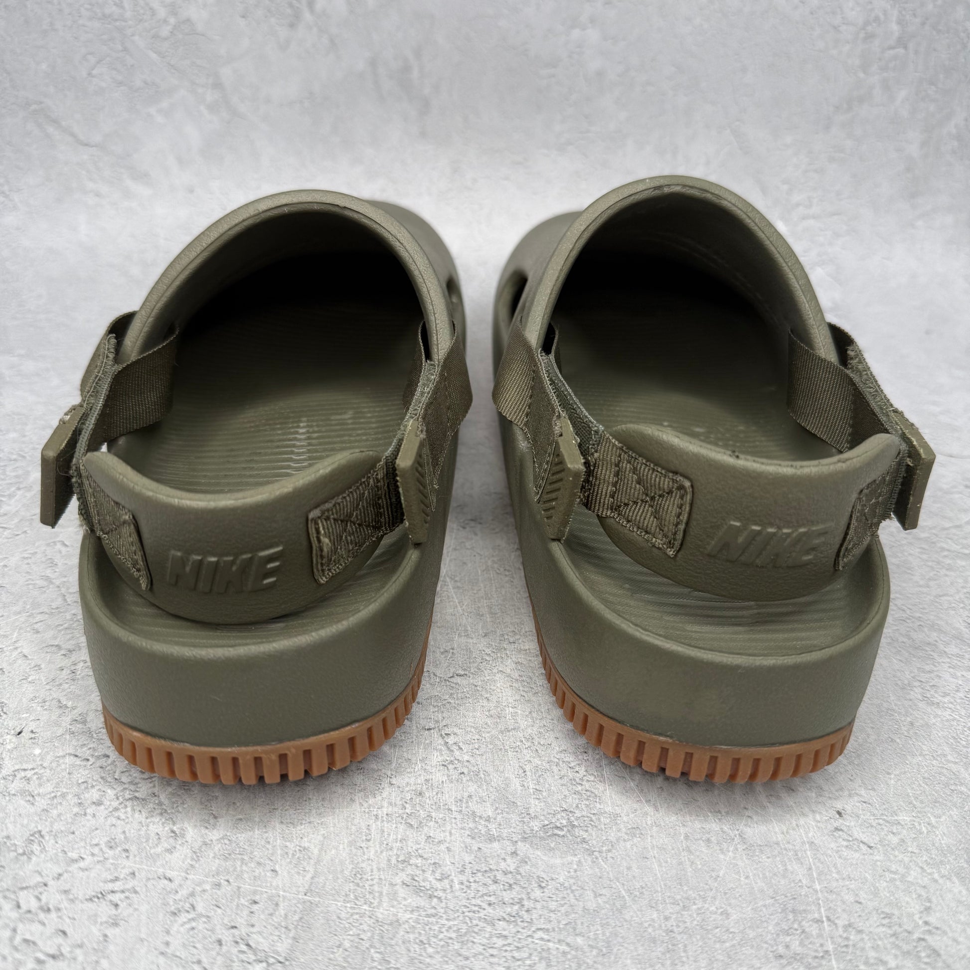 Nike Calm Mule Medium Olive Gum Medium Brown *pre-owned* SIZE 8