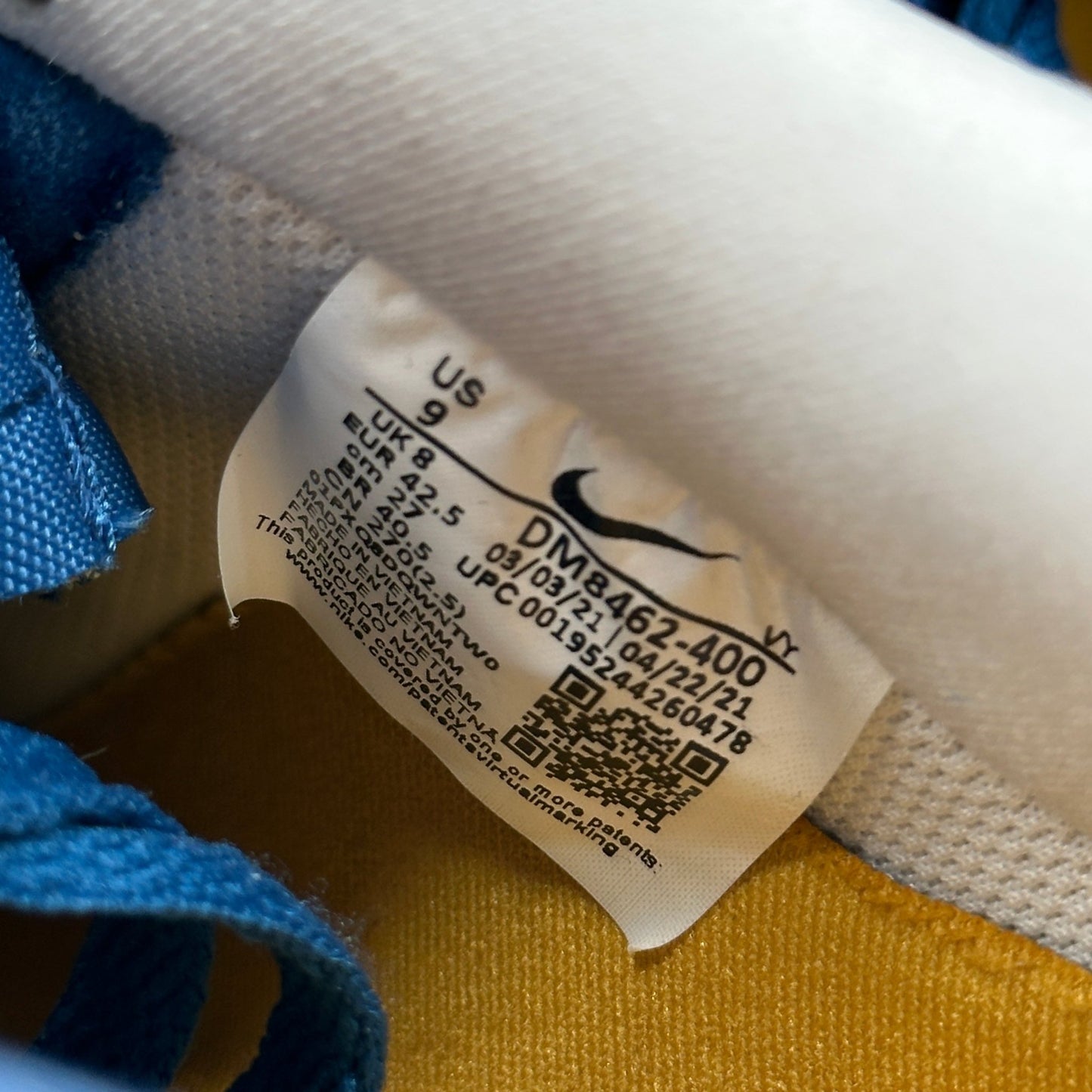 Nike Air Force 1 Low SP Undefeated 5 On It Blue Yellow Croc *pre - owned* SIZE 9 - Kicks Collective PA - Nike - DM8462-400 - Men's Shoes - 9M/10.5W - Pre - Owned - Original Box (Damaged)