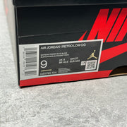 Jordan 1 Retro Low OG Black Dark Powder Blue *pre-owned* SIZE 9