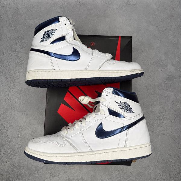 Jordan 1 High Metallic Navy 2016 *pre - owned* SIZE 11 - Kicks Collective PA - Jordan - 555088-106 - Men's Shoes - 11M/12.5W - Pre - Owned