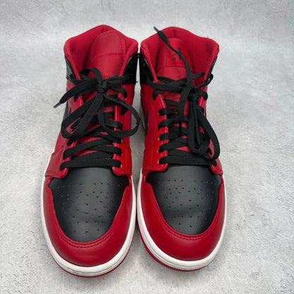 Jordan 1 Mid Reverse Bred (2021) *pre - owned* SIZE 10.5 - Kicks Collective PA - Jordan - 554724-660 - Men's Shoes - 10.5M/12W - Pre - Owned - No Box
