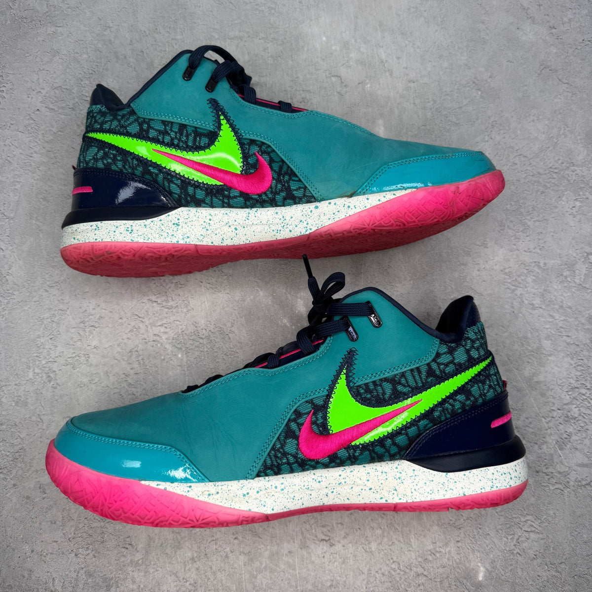 Nike Zoom LeBron NXXT Gen AMPD South Beach (Translucent Outsole) *pre - owned* SIZE 12 - Kicks Collective PA - Nike - FJ1566-300 - Men's Shoes - 12M/13.5W - Pre - Owned - No Box