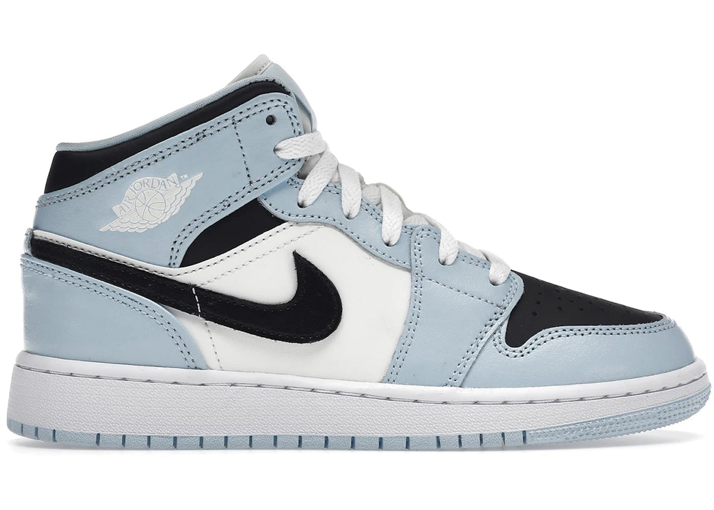 Jordan 1 Mid Ice Blue (2022) (GS) *pre - owned* SIZE 4Y - Kicks Collective PA - Jordan - 555112 - 401 - Kid's Shoes - 4Y - Pre - Owned