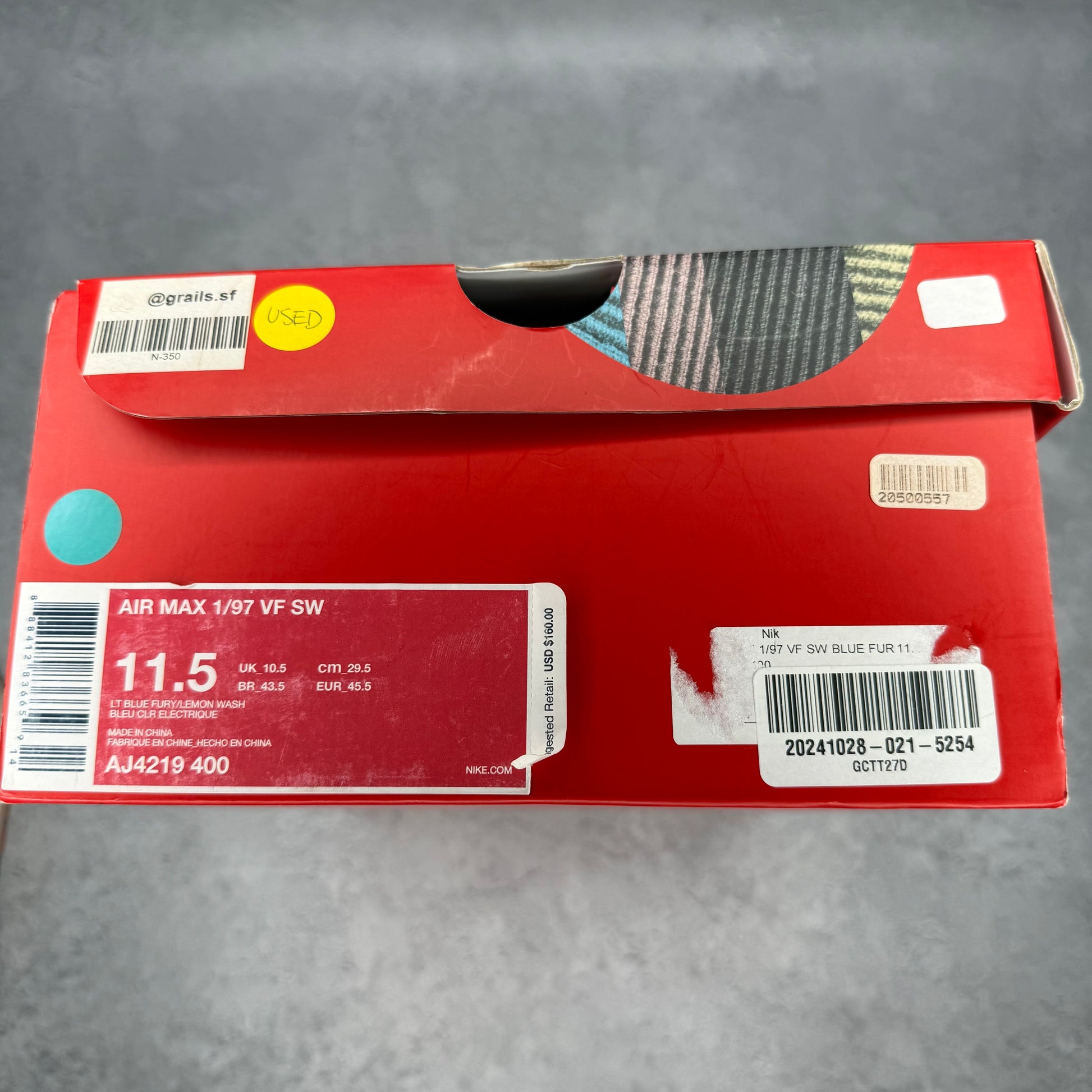 Nike Air Max 1/97 Sean Wotherspoon (Extra Lace Set Only) *pre-owned* SIZE 11.5